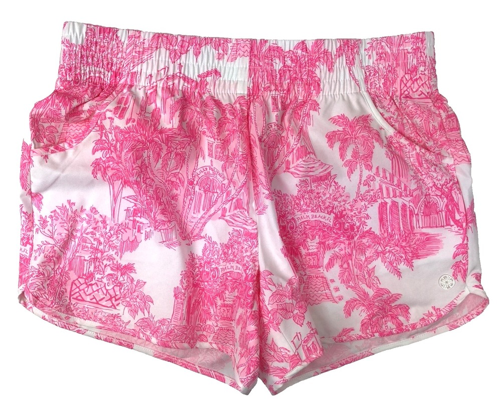 Lilly Pulitzer Luxletic Backcourt Shorts XS Resort White PB Anniversary Toile